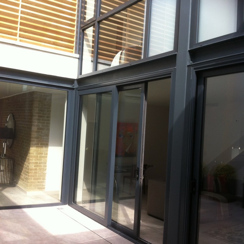 Anthracite aluminium sliding patio doors fitted in Crystal Palace